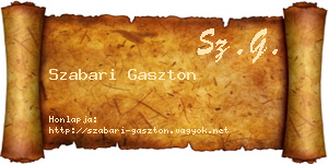 Szabari Gaszton névjegykártya